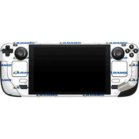 NFL Los Angeles Rams White Logo Blast Steam Deck Handheld Gaming Computer Skin
